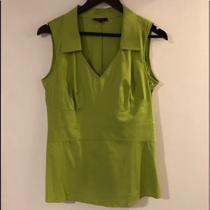 Lafayette 148 green sleeveless blouse size 4/small